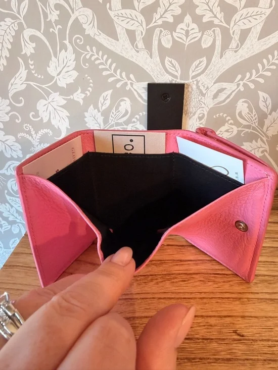 Balenciaga Micro Wallet Smooth Pink Leather Trifold w Coin Pocket Card Slots EUC - Picture 17 of 17